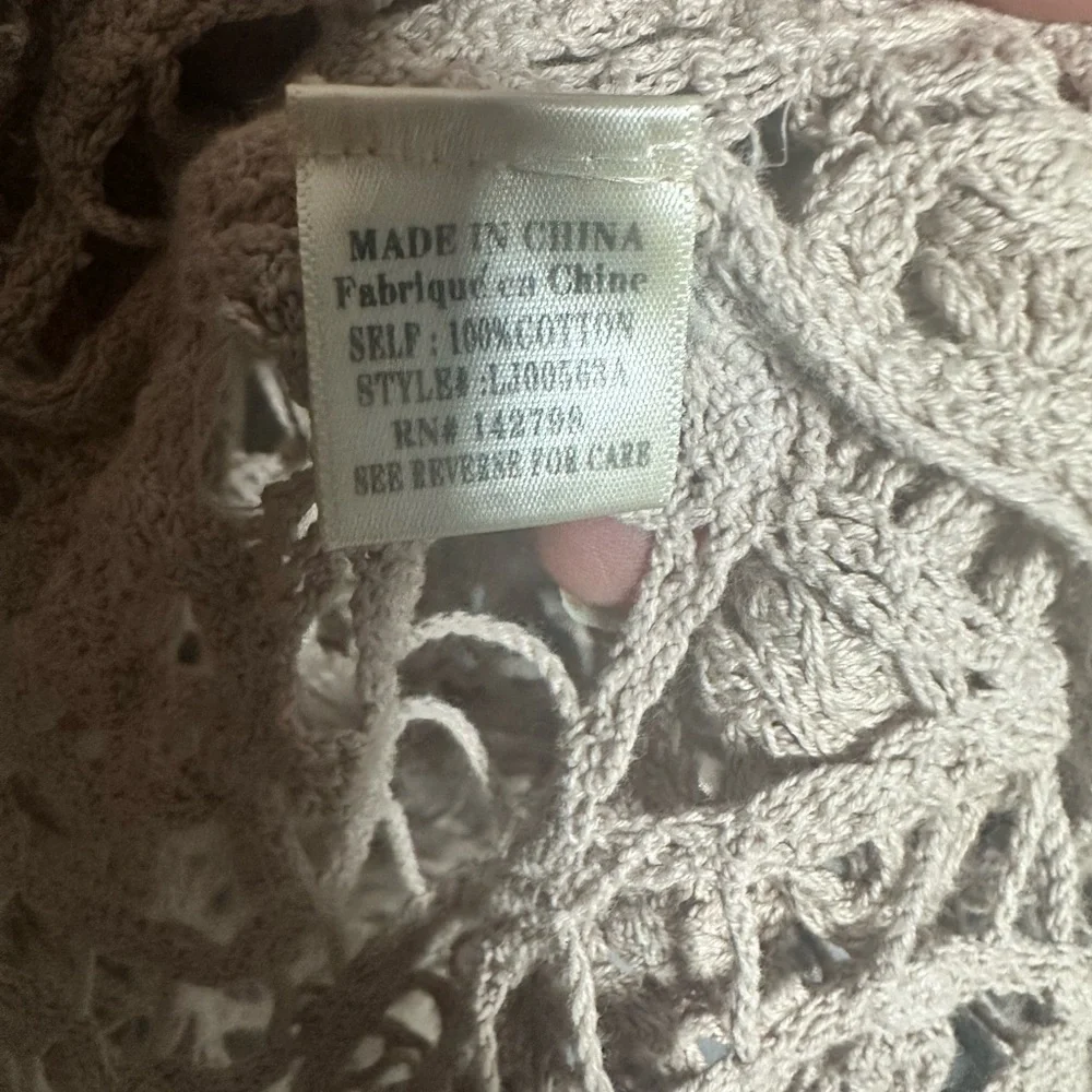 Altar'd State Tan Crochet Cardigan Duster S/M